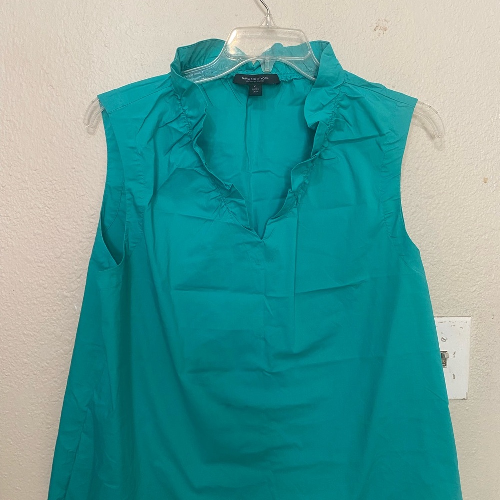 Marc New York Turquoise Sleeveless Blouse